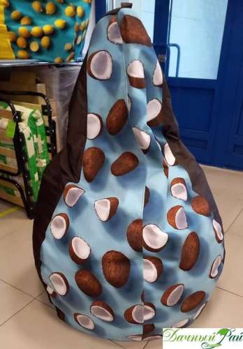Кресло-мешок "Груша" МАКСИ-комби (шоколад+Кокосы на голубом) 